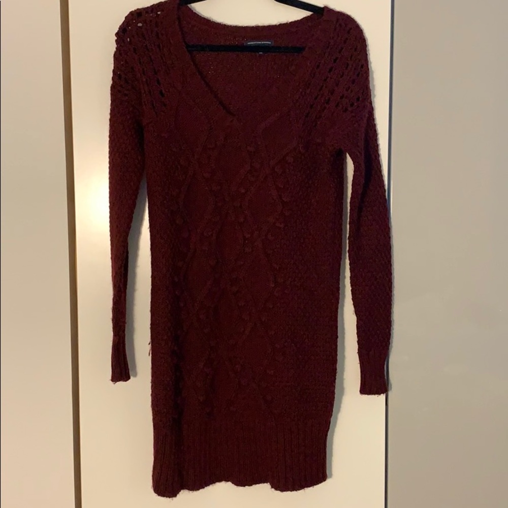 American Eagle Outfitters Burgundy Sweater Dress
